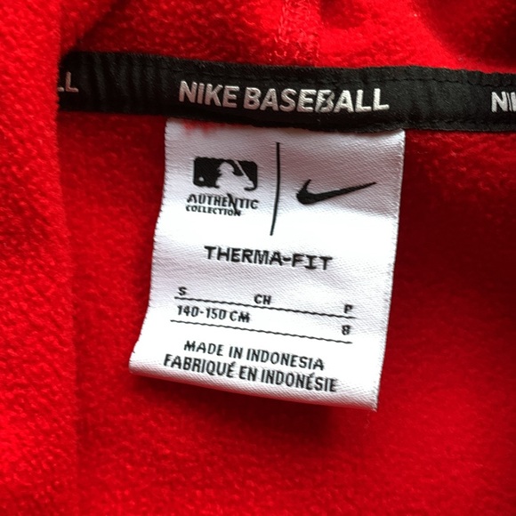 Nike Baseball Anaheim Angels Spellout Graphic Therma-Fit Hoodie Red Youth Small - Picture 9 of 15